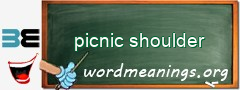 WordMeaning blackboard for picnic shoulder